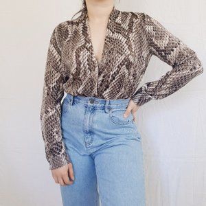 SNAKESKIN BODYSUIT BLOUSE